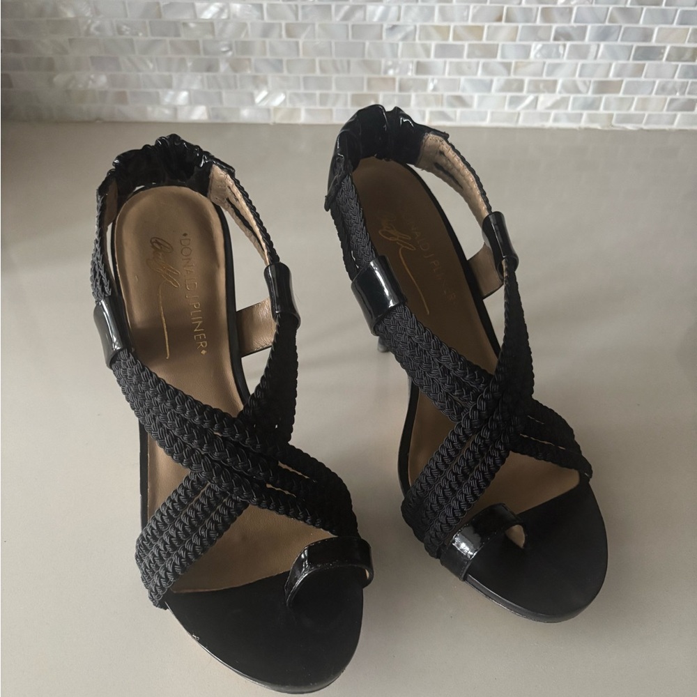Donald J. Pliner Black Strappy Sandals